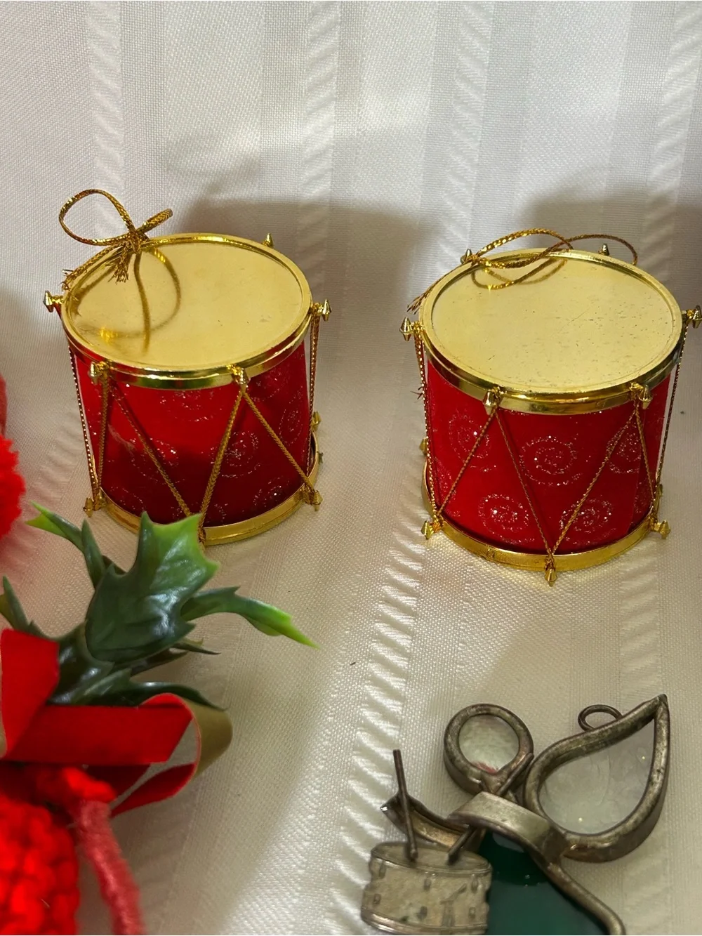 19 Vintage Christmas Tree Ornaments Holiday Decor Santa Stocking Angel Star Red